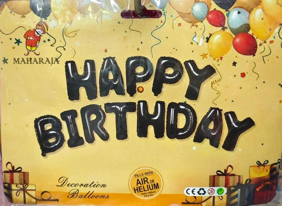 Happy Birthday Foil (black)